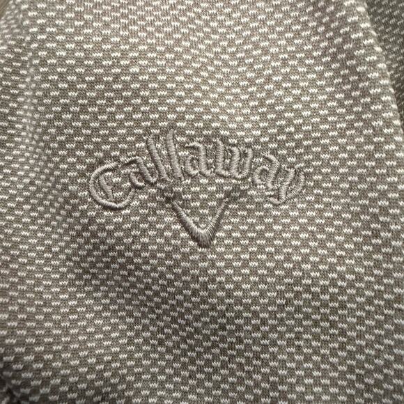 Callaway 1/4 Zip Pullover Mens Large Gray Taupe Dot Golf Fleece Side Pockets - Picture 4 of 7